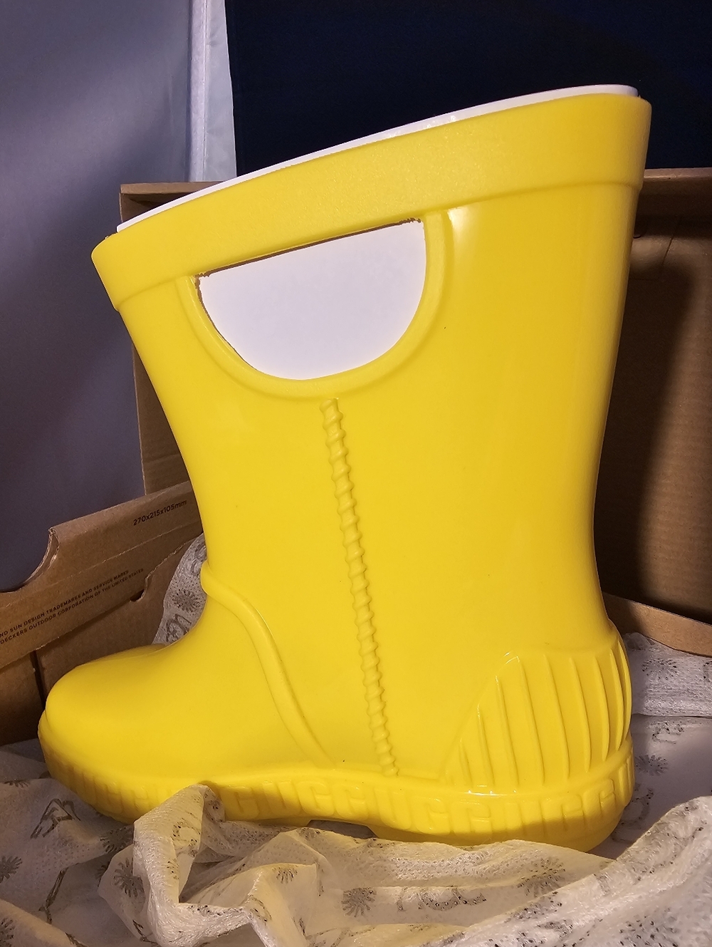 UGG Drizlita Kids' Yellow Rain Boots Brand NEW SZ 12